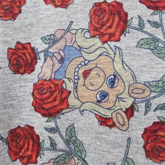 LuLaRoe Disney Irma Tunic Sz L Miss Piggy Rose Floral Vintage Inspired Print Tee - Picture 3 of 12